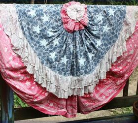 american holiday bunting from thrift shop fabric