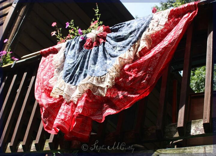 bandeirinha de natal americana com tecido de brech
