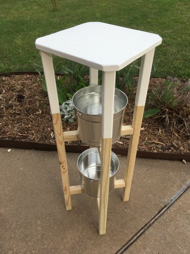 simple plant stand with removable table top