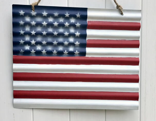 corrugated metal american flag