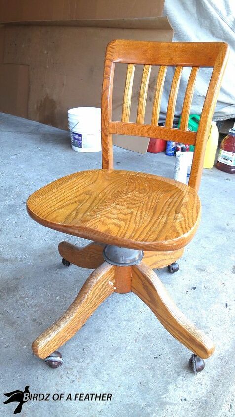 oak swivel chair makeover