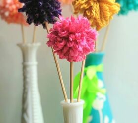 colorful pom pom flowers