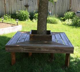Reclaimed Wood Tree Bench