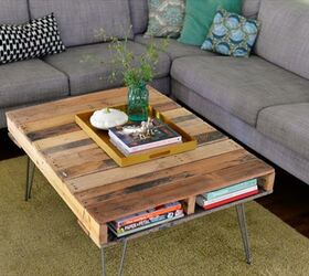 20 ways to use hairpin legs for industrial chic interiors, Hairpin Leg Coffee Table Made Using Pallets