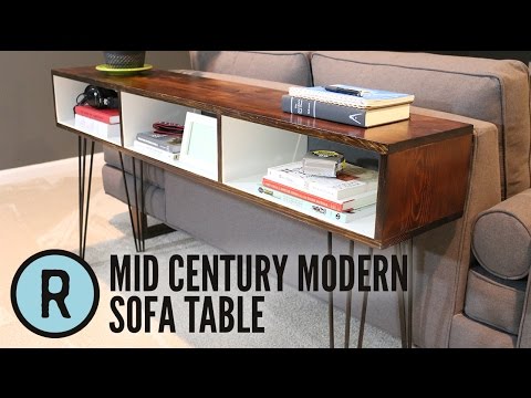 20 maneiras de usar pernas de gancho para interiores industrial chic, Construir uma mesa de sof moderna de meados do s culo
