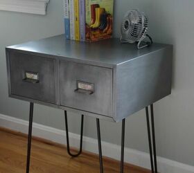 20 ways to use hairpin legs for industrial chic interiors, Vintage Metal Cabinet Makeover With Industrial Hairpin Legs