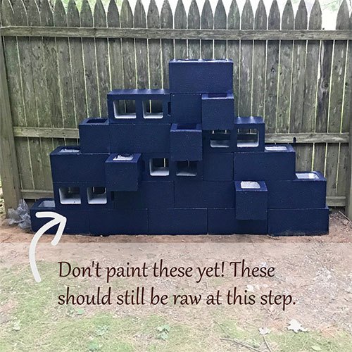 diy vertical cinder block planters sculpture