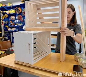 how to make a wood crate cat tower with bonus cat toy storage