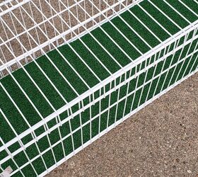 how to make a simple cute outdoor catwalk for cats, Adding grass carpet to the bottom