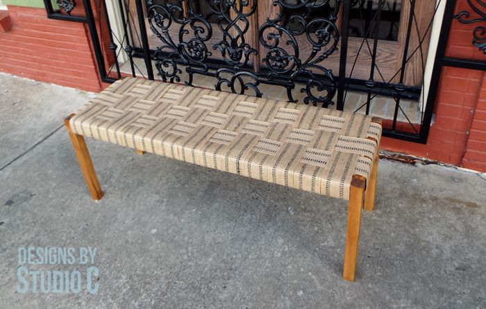 an easy to build bench with a woven seat