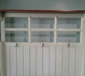 mudroom bench makeover, Mirrors removed