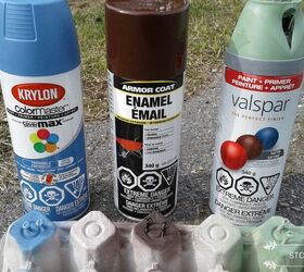 mudroom bench makeover, Spray Painting Screws