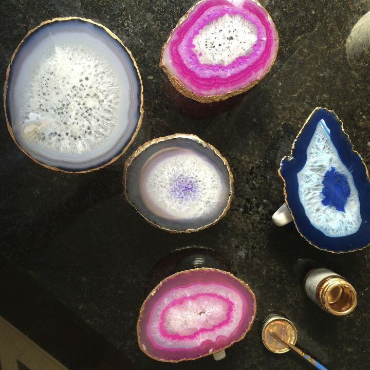 interesting ways to use agate crystal to decorate your home, Agate Coasters