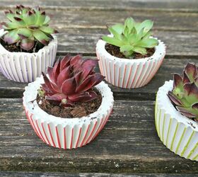 diy concrete planters cute pots shaped like cupcakes