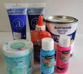 how to paint pour furniture piece, Grab your paint colors Any water based paint