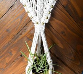 create a beautiful macrame wall hanging plant holder using two knots