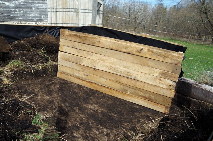 raised beds in my garden building with oak and barn wood