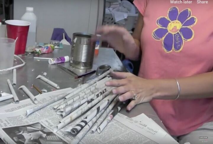 tutorial de manualidades de reciclaje de portalpices de peridico para el da del padre
