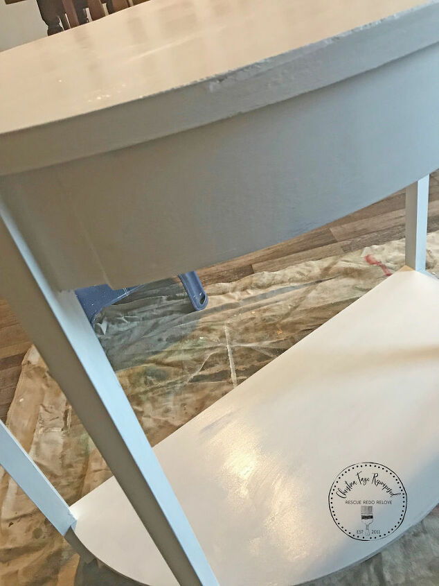 thrift store table diy makeover with only paint