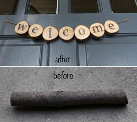 welcome door sign from wood slices, Welcome Sign from Wood Slices