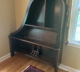 Piano Repurposed Into a Bookcase.