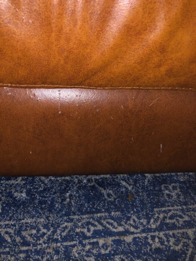 q how do i repair minor scratches on a leather sofa along the bottom