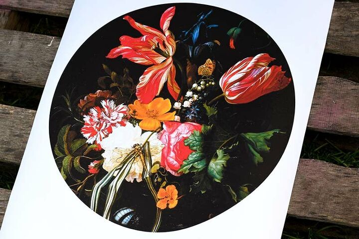 mesa de bandeja floral reciclada dutch master