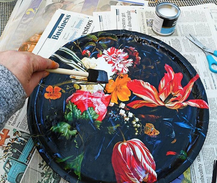 mesa de bandeja floral reciclada master holandesa