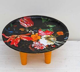 dutch master upcycled floral tray table