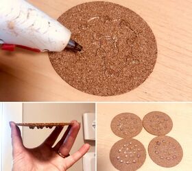 cork bottomed cement coasters