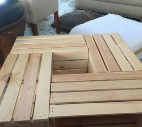 wooden crate table, Rough arrangement