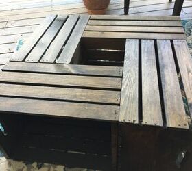 wooden crate table, Crates are attached to each other