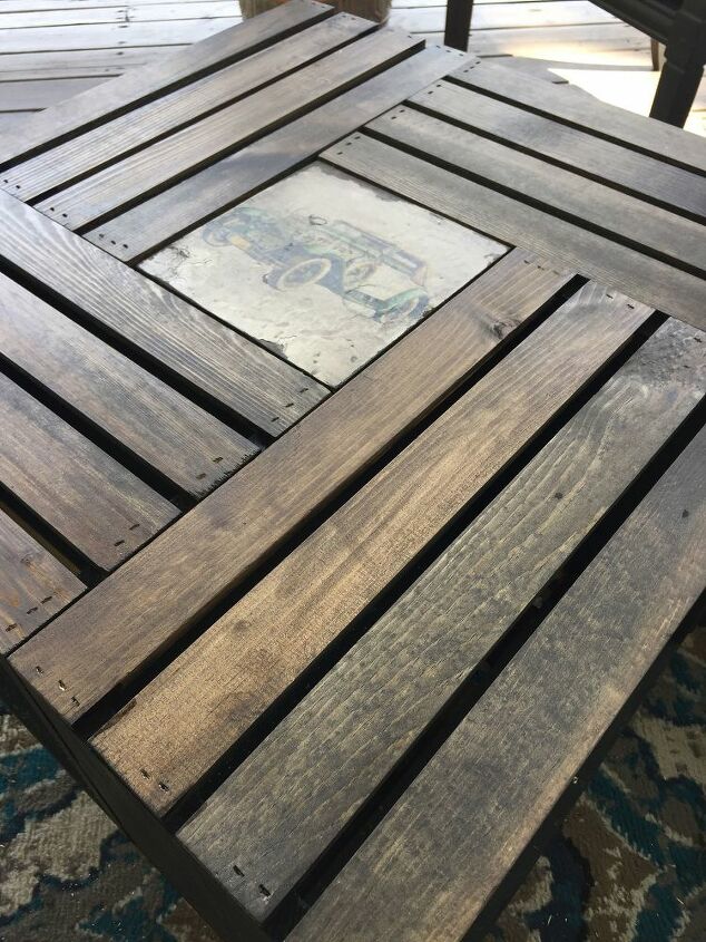wooden crate table, Love the old photo