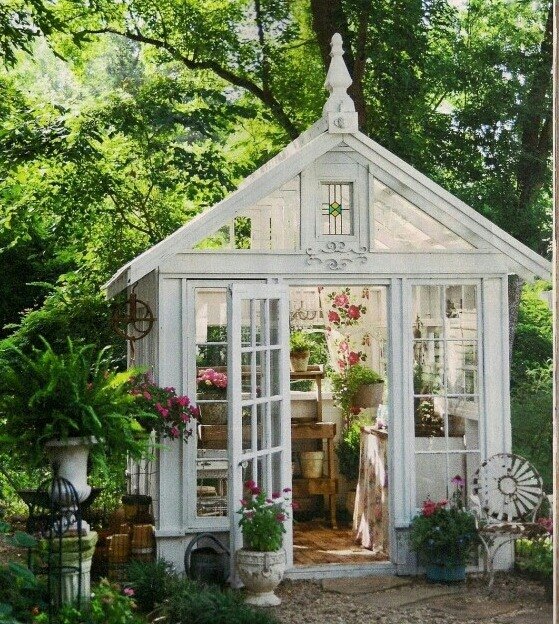 q how do i build a greenhouse like this out of old steel framed windoew