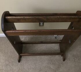 how do i upcycle this old wood quilt rack into something else