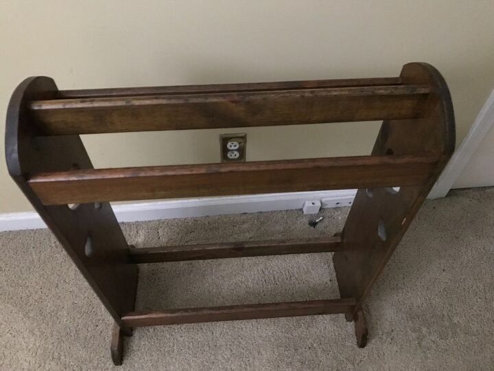 how do i upcycle this old wood quilt rack into something else