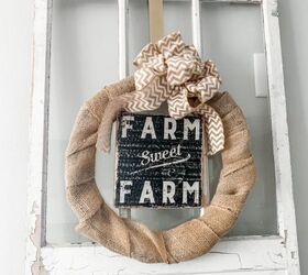 super simple diy burlap wreath busy mom approved, Finished Product