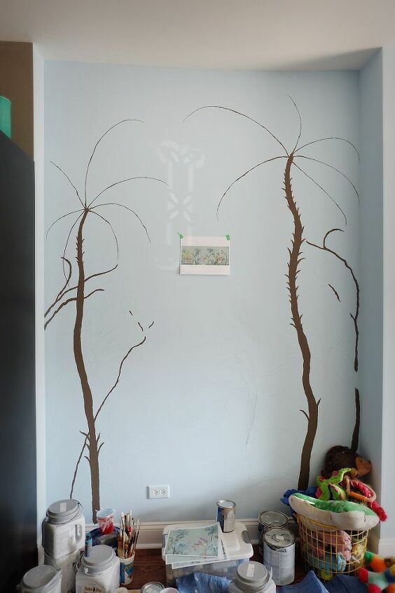 mural de parede diy pintado mo