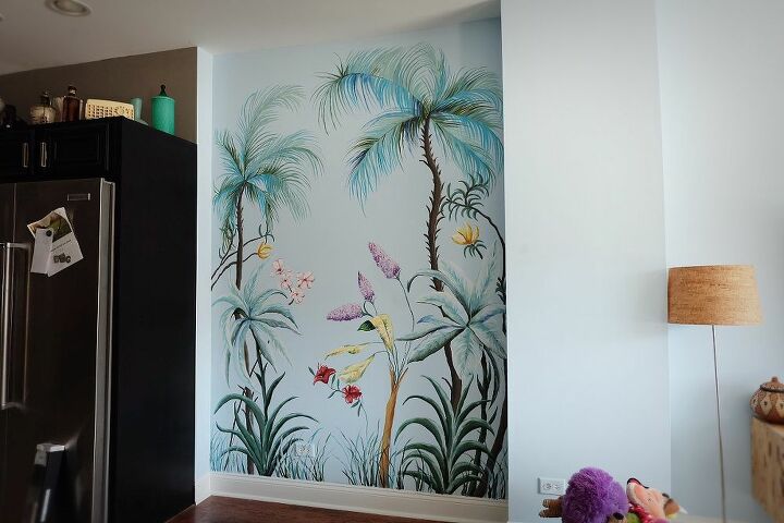 mural de parede diy pintado mo