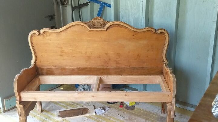 Need A Bench Make One Out Of A Headboard Hometalk