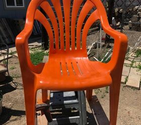 sillas de plstico repintadas en hermosas sillas de patio, Naranja