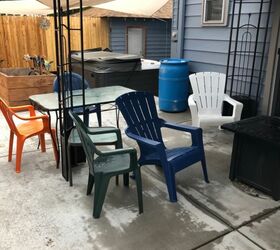 plastic chairs repainted into beautiful patio chairs, More colors