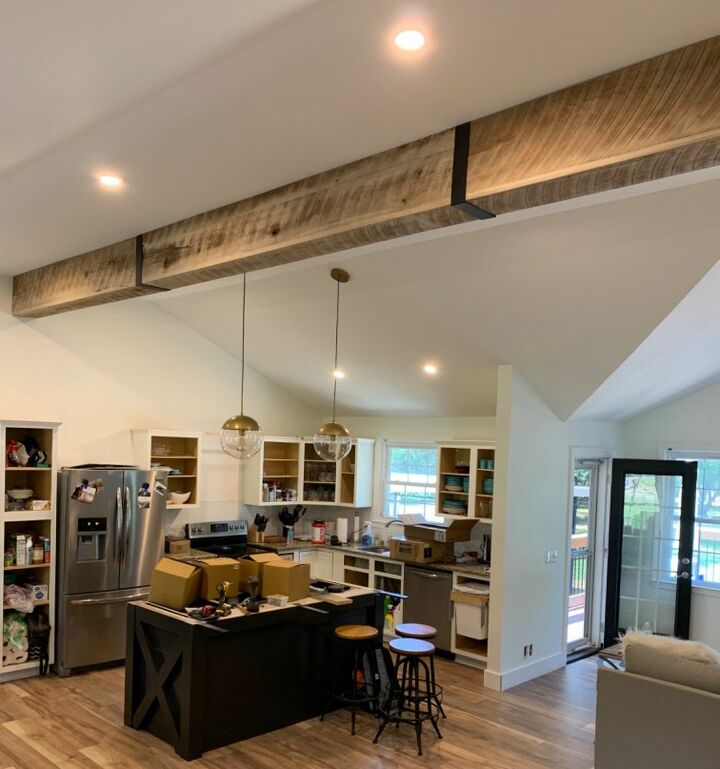 how to make faux beams, Install