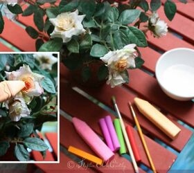 coloring faux flowers with artist s chalk