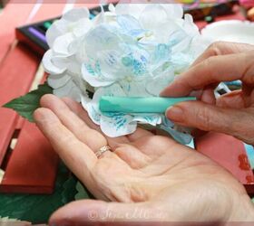 coloring faux flowers with artist s chalk