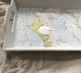 diy nautical map serving tray