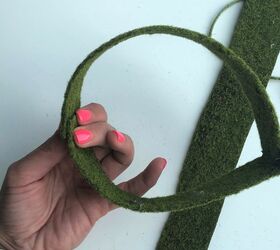 Use moss ribbon for this cute hanging decor idea