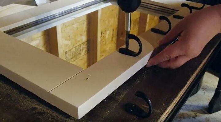 diy entryway mirror with hooks