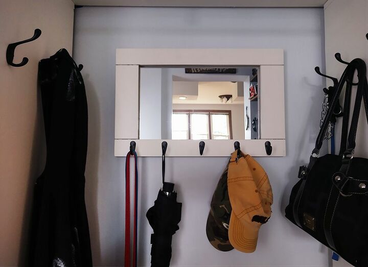 diy entryway mirror with hooks