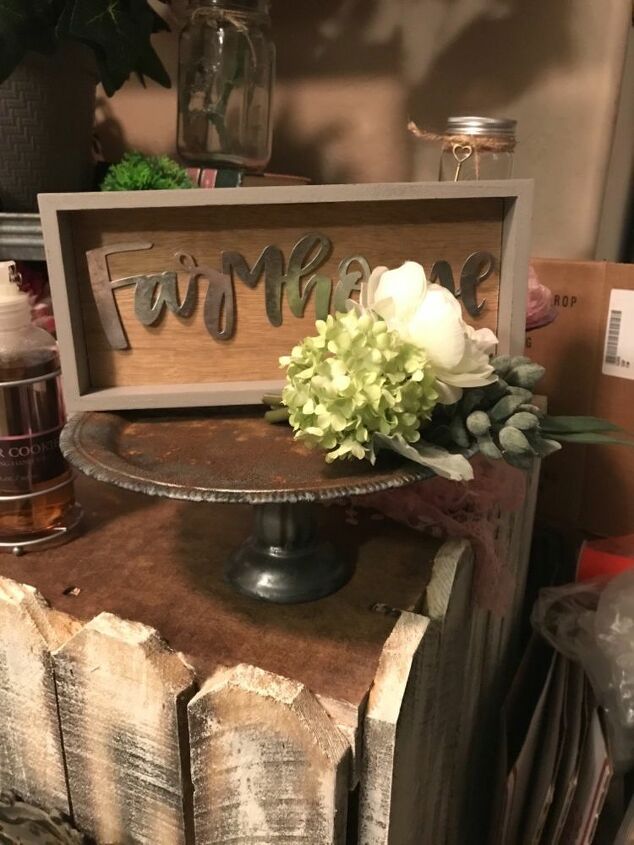 how to make a dollar store rusty cake stand